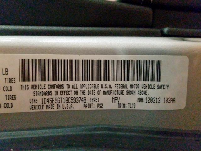 1D4SE5GT1BC593749 - 2011 DODGE DURANGO CITADEL  photo 10