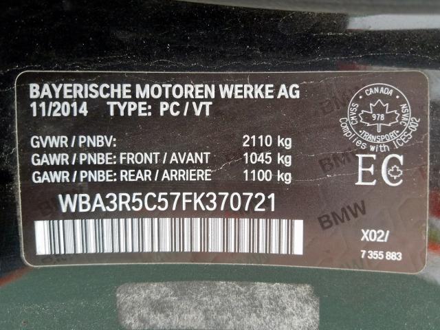 WBA3R5C57FK370721 - 2015 BMW 435 XI  photo 10