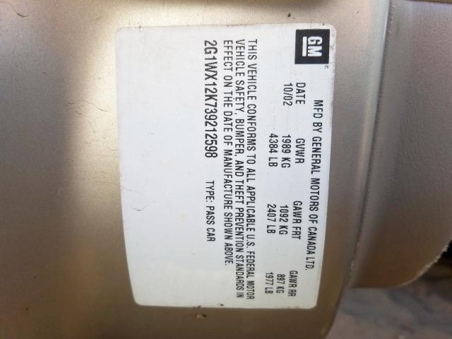 2G1WX12K739212598 - 2003 CHEVROLET MONTE CARLO SS  照片 10