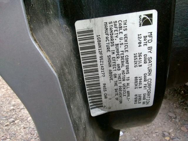 1G8AN12F95Z142177 - 2005 SATURN ION LEVEL 2  photo 10