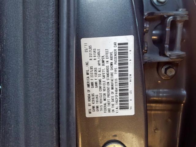 1HGCP2F44BA132935 - 2011 HONDA ACCORD LXP  photo 10