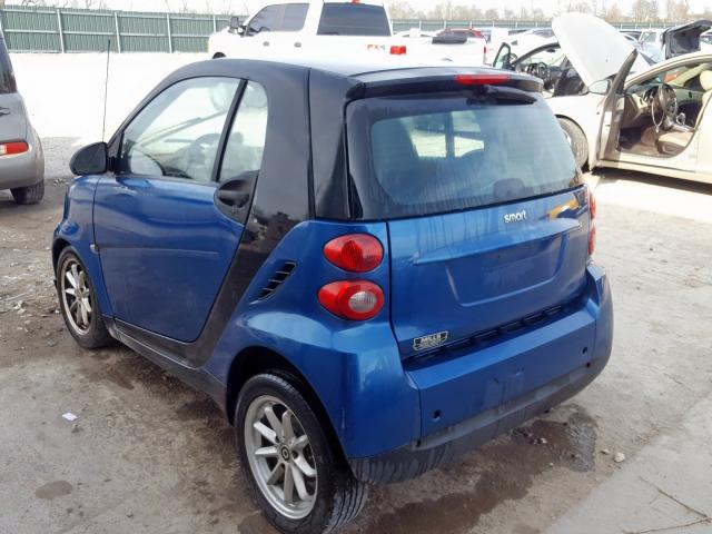 WMEEJ31X58K163938 - 2008 SMART FORTWO PURE  photo 3