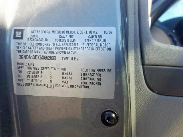 3GNDA13DX6S662633 - 2006 CHEVROLET HHR LS  photo 10