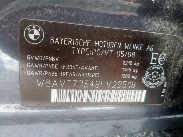 WBAVT73548FV29518 - 2008 BMW 328 XIT  photo 10