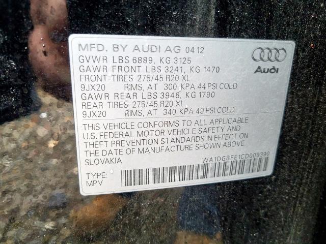 WA1DGBFE1CD009390 - 2012 AUDI Q7 PRESTIGE  照片 10