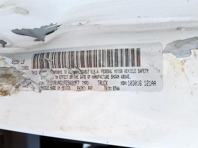 3C6TRVAG1FE502177 - 2015 RAM PROMASTER 1500 1500 STANDARD  photo 10