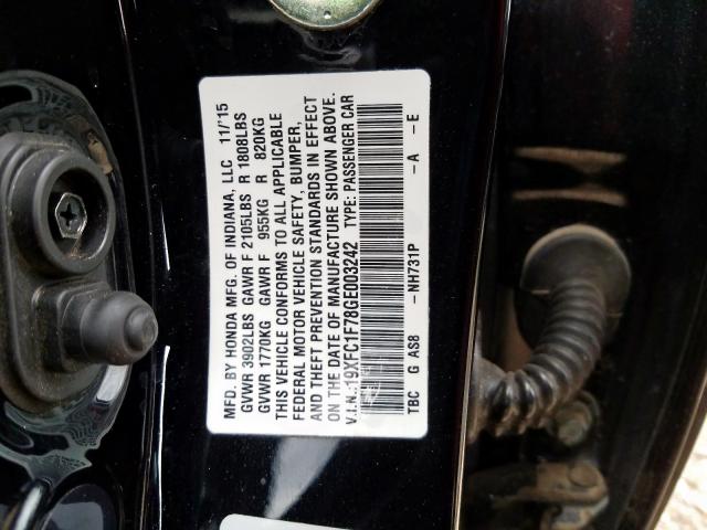 19XFC1F78GE003242 - 2016 HONDA CIVIC EXL  照片 10