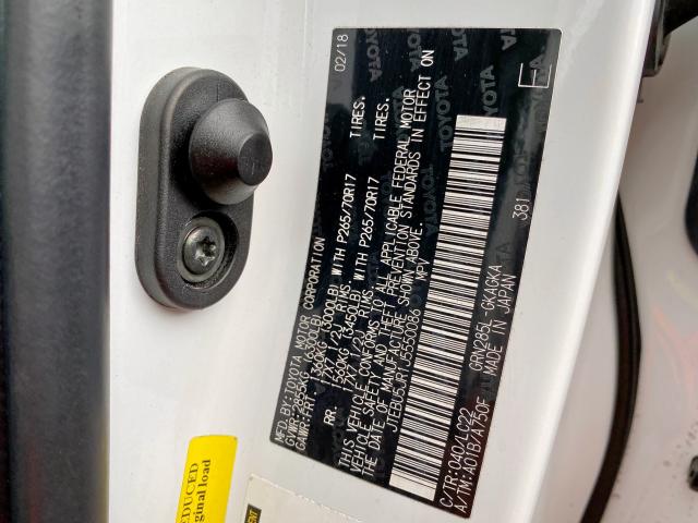 JTEBU5JR1J5550086 - 2018 TOYOTA 4RUNNER SR5/SR5 PREMIUM  photo 10