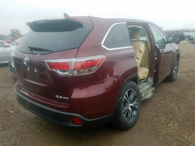 5TDJKRFH8GS316429 - 2016 TOYOTA HIGHLANDER XLE  ფოტო 4