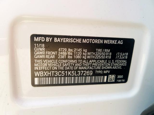 WBXHT3C51K5L37269 - 2019 BMW X1 XDRIVE28I  фото 10