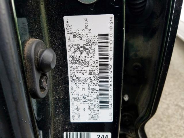 3TMJU4GN6EM159420 - 2014 TOYOTA TACOMA DOUBLE CAB PRERUNNER  photo 10
