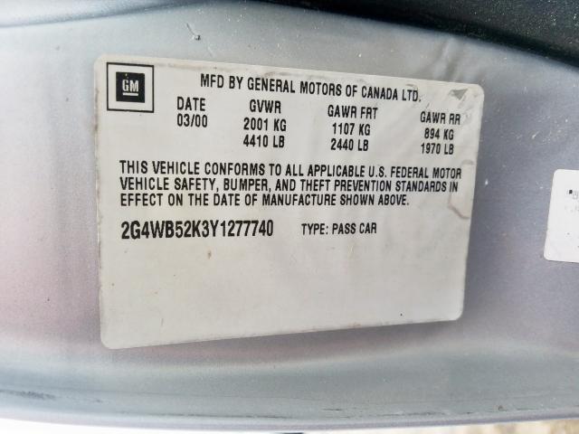 2G4WB52K3Y1277740 - 2000 BUICK REGAL LS  照片 10