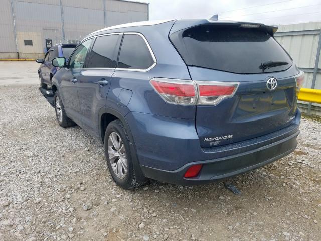 5TDJKRFH2FS180166 - 2015 TOYOTA HIGHLANDER XLE  photo 3