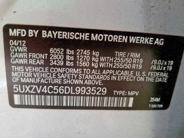 5UXZV4C56DL993529 - 2013 BMW X5 XDRIVE35I  photo 10