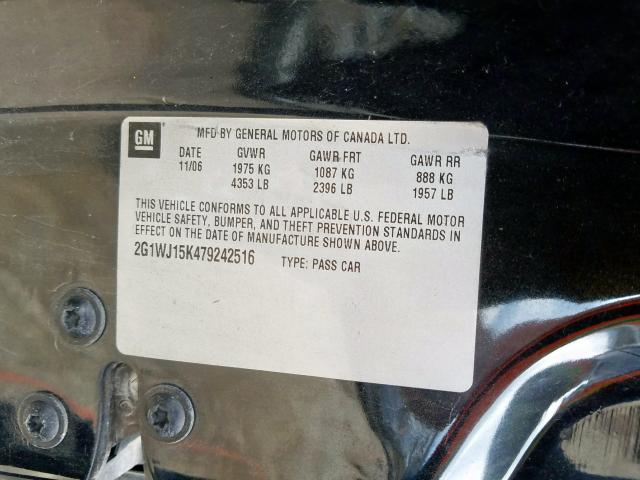 2G1WJ15K479242516 - 2007 CHEVROLET MONTE CARLO LS  ფოტო 10