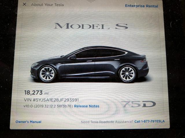 5YJSA1E28JF293591 - 2018 TESLA MODEL S  foto 8