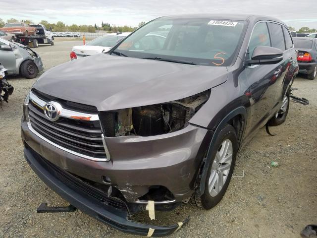 5TDZARFH2FS016373 - 2015 TOYOTA HIGHLANDER LE  photo 2