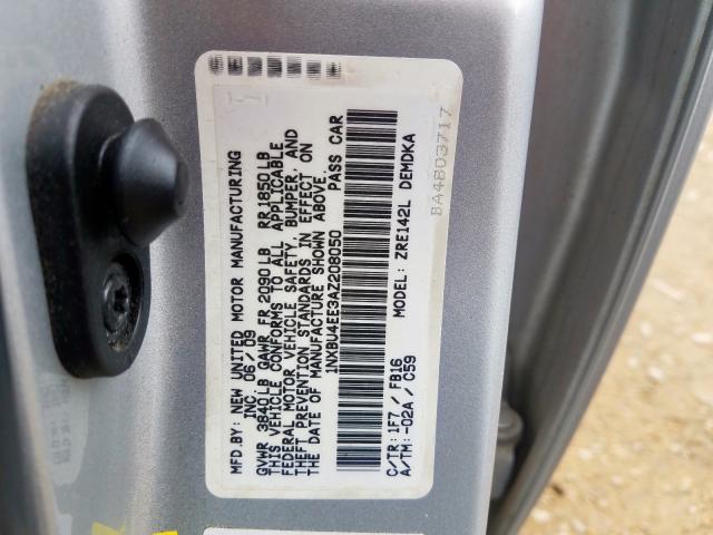 1NXBU4EE3AZ208050 - 2010 TOYOTA COROLLA BASE  照片 10