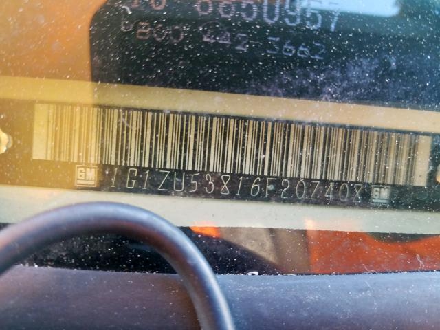 1G1ZU53816F207408 - 2006 CHEVROLET MALIBU LTZ  ფოტო 10