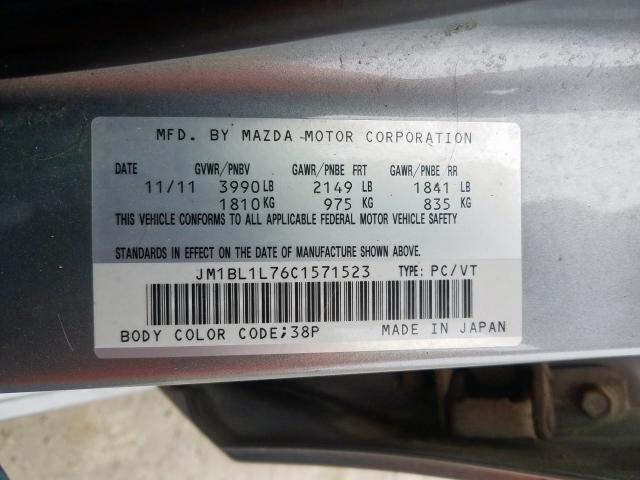 JM1BL1L76C1571523 - 2012 MAZDA 3 I  photo 10