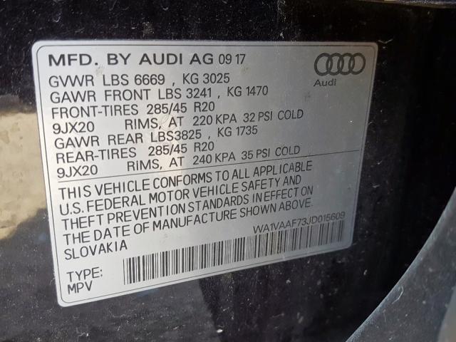 WA1VAAF73JD015609 - 2018 AUDI Q7 PRESTIGE  photo 10