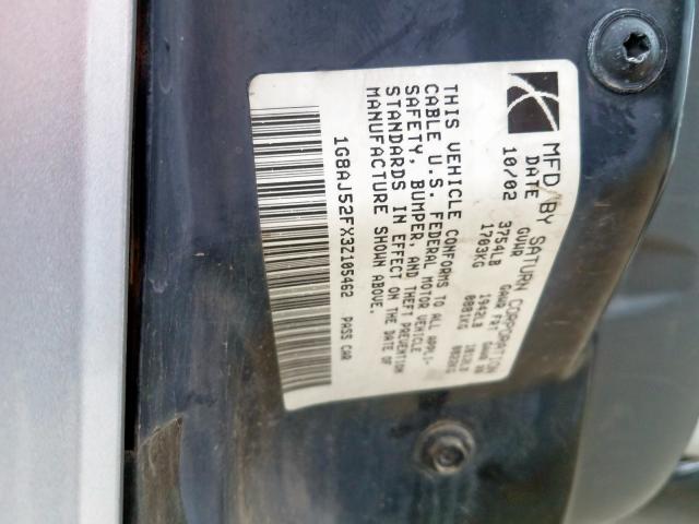 1G8AJ52FX3Z105462 - 2003 SATURN ION LEVEL 2  照片 10