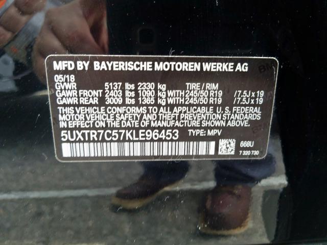 5UXTR7C57KLE96453 - 2019 BMW X3 SDRIVE30I  photo 10