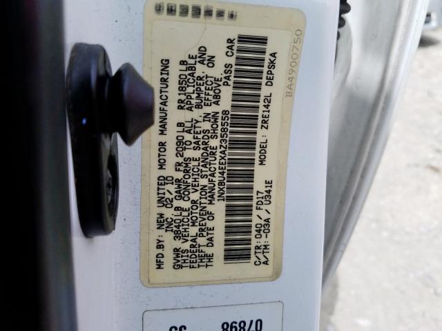 1NXBU4EEXAZ358558 - 2010 TOYOTA COROLLA BASE  foto 10