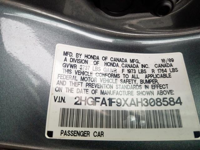 2HGFA1F9XAH308584 - 2010 HONDA CIVIC EXL  照片 10