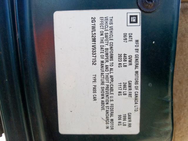 2G1WL52M1V9337152 - 1997 CHEVROLET LUMINA BASE  photo 10