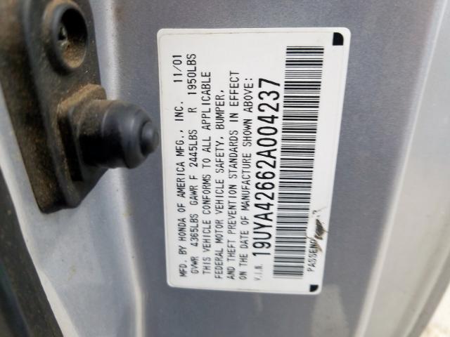 19UYA42662A004237 - 2002 ACURA 3.2CL TYPE-S  photo 10