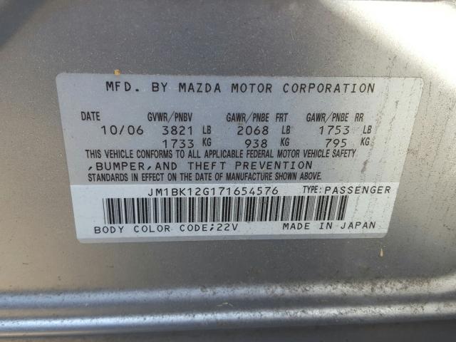 JM1BK12G171654576 - 2007 MAZDA 3 I  photo 10