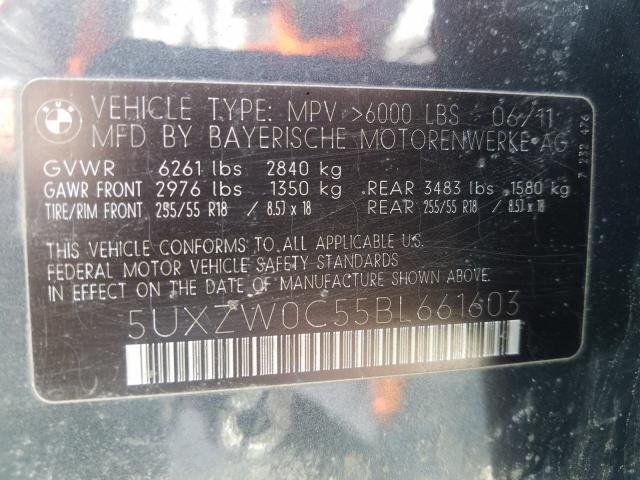 5UXZW0C55BL661603 - 2011 BMW X5 XDRIVE35D  foto 10
