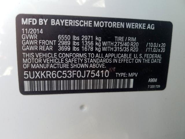 5UXKR6C53F0J75410 - 2015 BMW X5 XDRIVE50I  photo 10