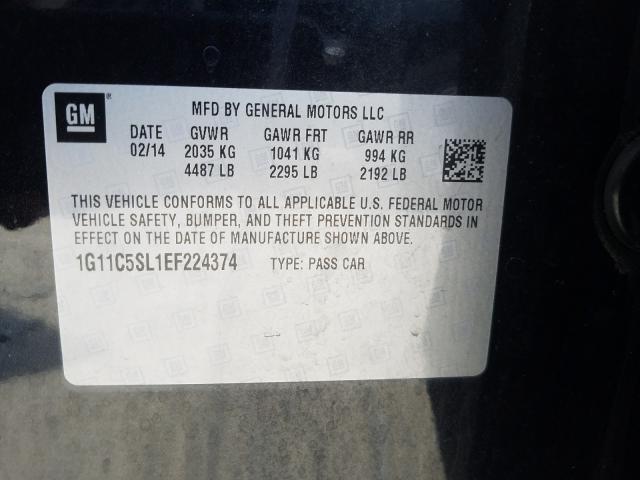 1G11C5SL1EF224374 - 2014 CHEVROLET MALIBU 1LT  照片 10