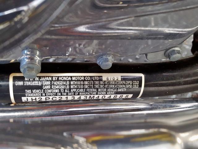 JH2PC21343M404885 - 2003 HONDA VT600 CD  photo 20