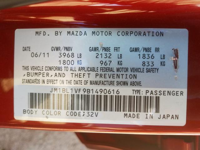 JM1BL1VF9B1490616 - 2011 MAZDA 3 I  photo 10