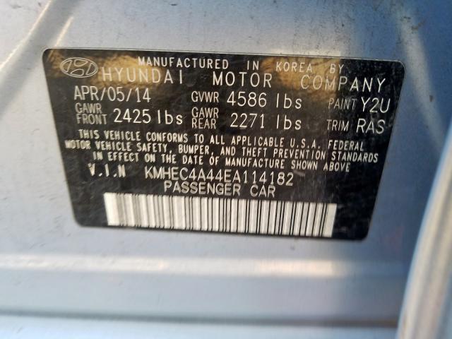 KMHEC4A44EA114182 - 2014 HYUNDAI SONATA HYBRID  photo 10