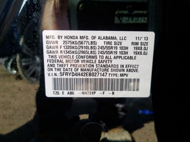 5FRYD4H42EB027147 - 2014 ACURA MDX TECHNOLOGY  照片 10