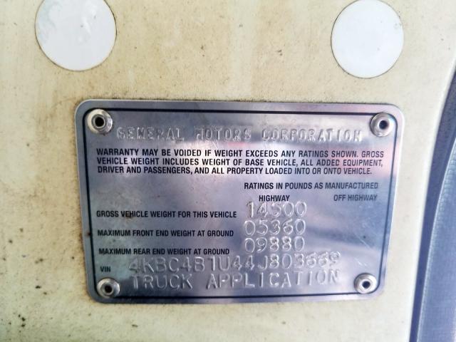 4KBC4B1U44J803669 - 2004 CHEVROLET TILT MASTER W4S042  foto 10