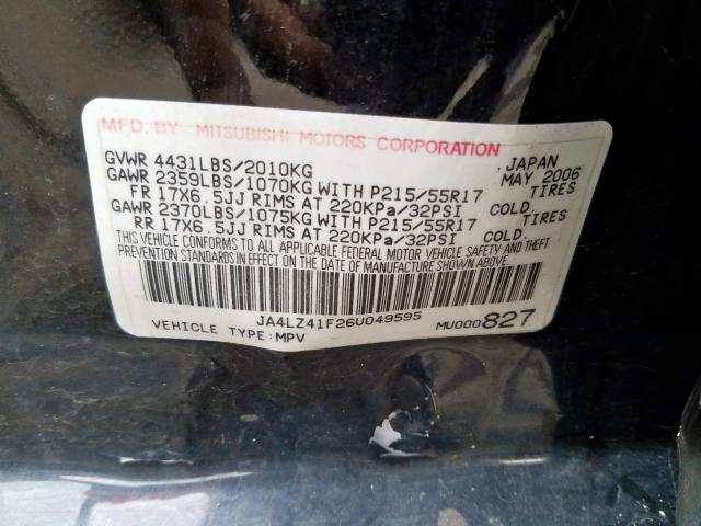 JA4LZ41F26U049595 - 2006 MITSUBISHI OUTLANDER SE  photo 10