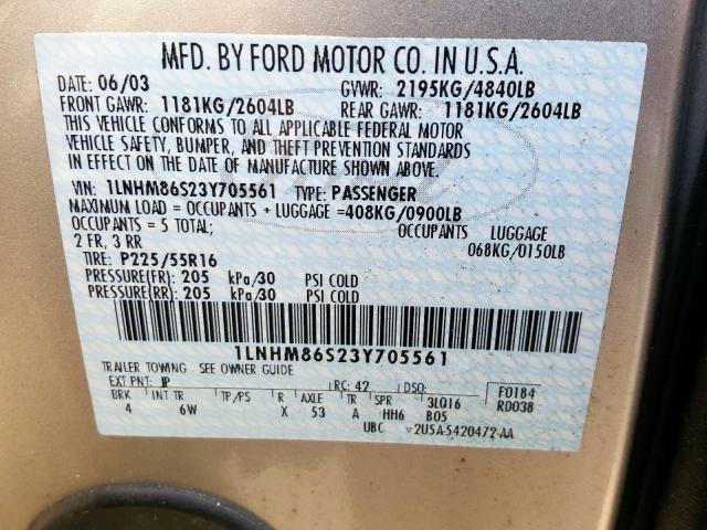 1LNHM86S23Y705561 - 2003 LINCOLN LS  照片 10