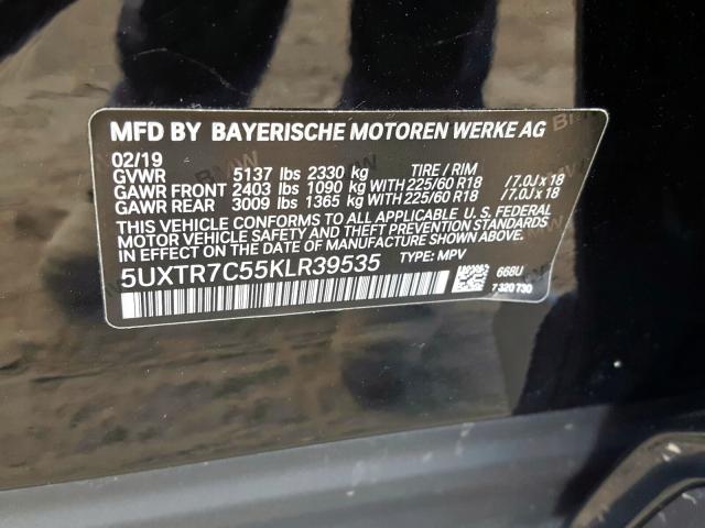 5UXTR7C55KLR39535 - 2019 BMW X3 SDRIVE30I  photo 10