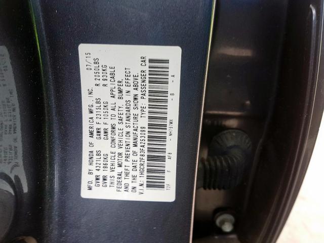 1HGCR2F83FA253099 - 2015 HONDA ACCORD EXL  photo 10