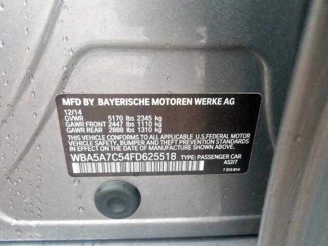 WBA5A7C54FD625518 - 2015 BMW 528 XI  photo 10