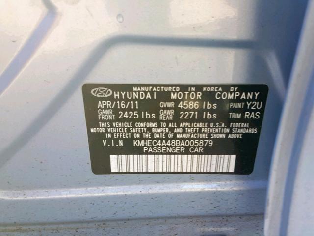 KMHEC4A48BA005879 - 2011 HYUNDAI SONATA HYBRID  photo 10