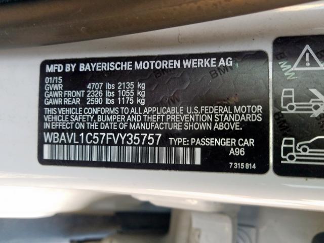 WBAVL1C57FVY35757 - 2015 BMW X1 XDRIVE28I  photo 10