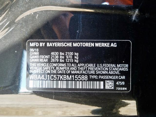 WBA4J1C57KBM15588 - 2019 BMW 430I GRAN COUPE  photo 10