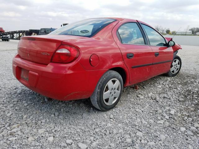 1B3ES26C04D590231 - 2004 DODGE NEON BASE  photo 4