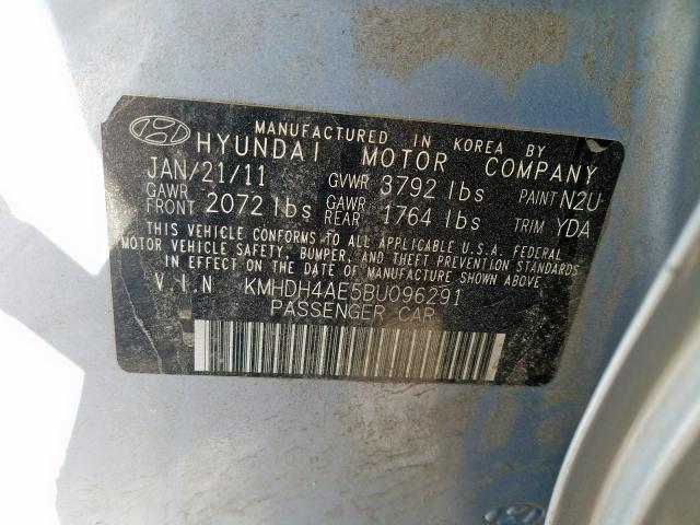 KMHDH4AE5BU096291 - 2011 HYUNDAI ELANTRA GLS  photo 10